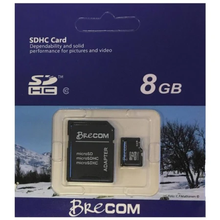 Brecom Minnekort Micro SD m/Adapter 8 GB