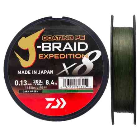 DAIWA J Braid Expedition X8 Grønn (150m)
